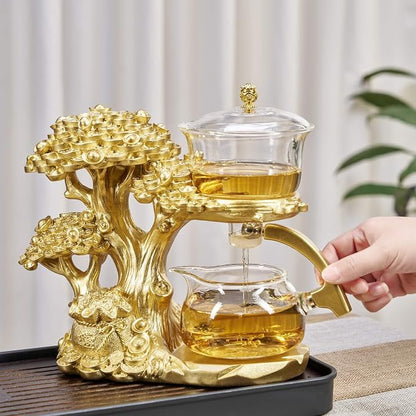 Zurucily Glass Teapot Set with Infuser Semi Automatic Tea Set Magic Teapot - Image 3