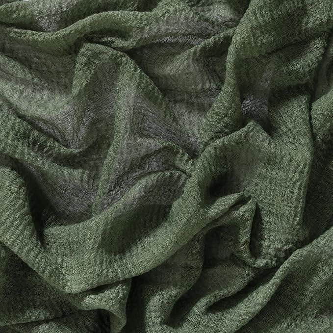 Cheesecloth Table Runner Summer Boho Wedding Shower Party Home Decor | Olive - Image 6