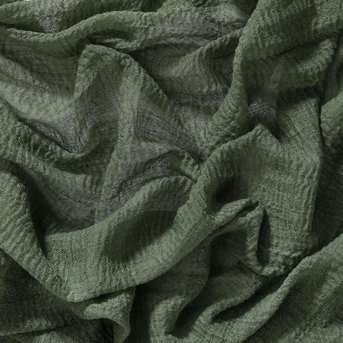 Cheesecloth Table Runner Summer Boho Wedding Shower Party Home Decor | Olive - Image 6