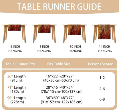 Brown and Orange Table Runner Inch Modern Abstract Messy Rust Painting Linen - Image 7