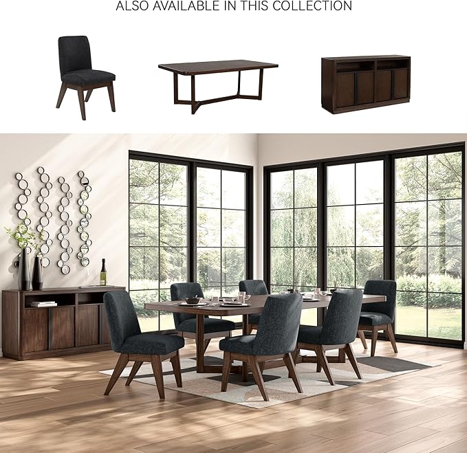 Signature Design by Ashley Kendamor Contemporary Dining Server with Open Cubby and Adjustable Shelves, Dark Brown