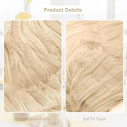 6 Pack Nude Cheesecloth Table Runner 35x120 Inch 10Ft Rustic Gauze Cheese Cloth - Image 2
