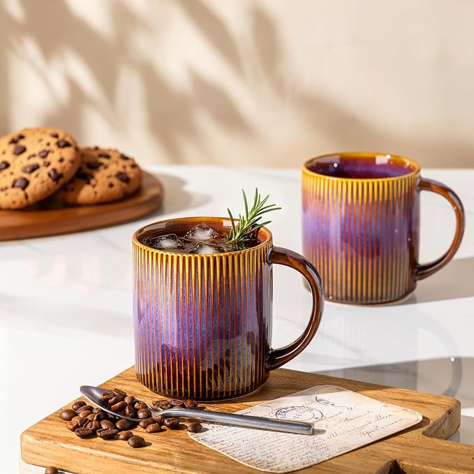 theterra Ceramic Coffee Mugs Set of 6, 14.2 oz Coffee Cups - Image 6