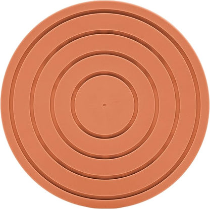 Drink Coasters for Tabletop Protection - Set of 4 No-Slip Silicone Rubber Coasters for Coffee Table, Desk & More - USA-Made Coasters for Drinks w/Liquid-Catching Grooves (Burnt Orange)