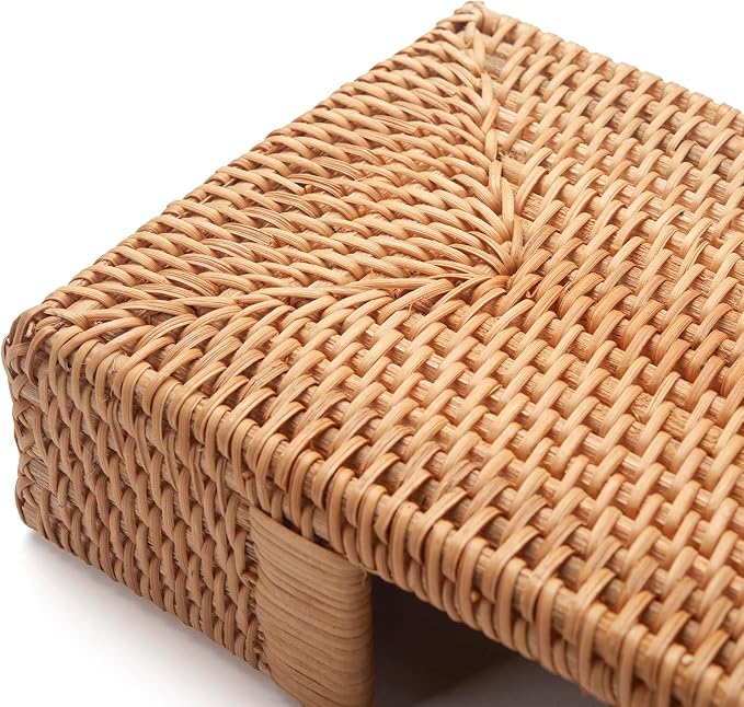 Rattan Napkin Holder Rectangle, 9.5" x 5.5" x 2", Wicker Napkin Tray, Woven - Image 7