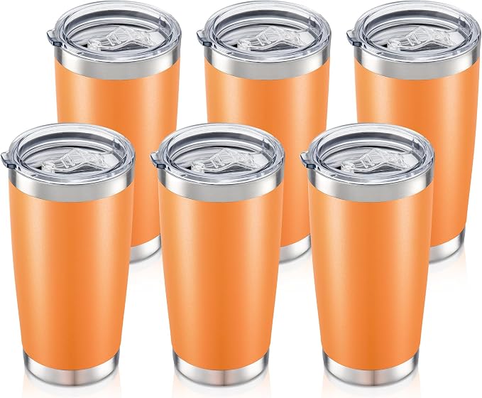 20oz Tumbler Bulk with Lid Stainless Steel Tumblers, 6 Pack | Leak Proof Lid by Unknown