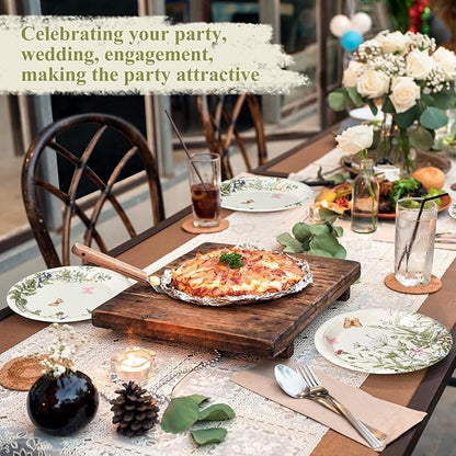 Umigy 120 Pcs Summer Wild Floral Paper Plates 7 Inch Party Plates, Flower and Butterfly Dinner Tableware Watercolor Flower Tea Party Dessert Tableware for Birthday Wedding Baby Shower Bridal Shower