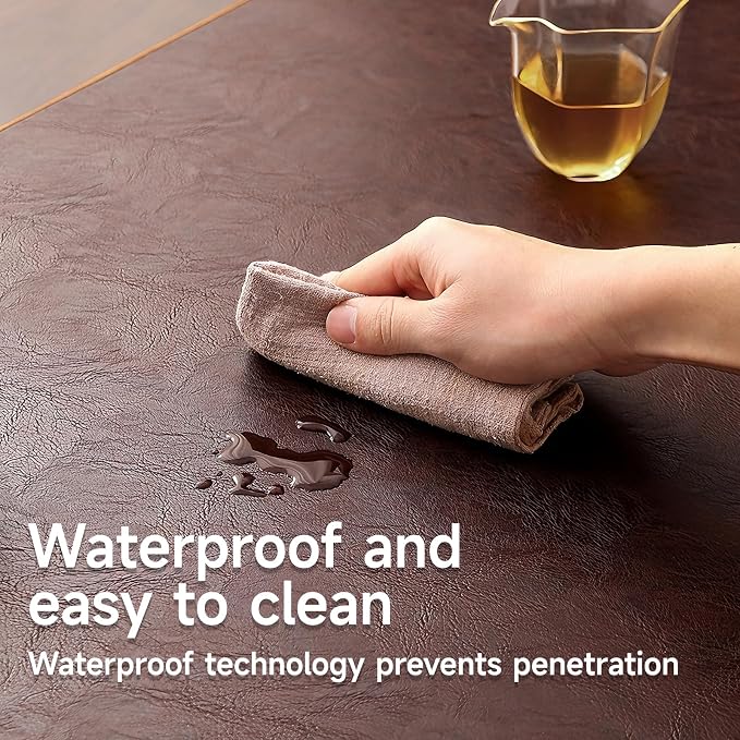 Double-Sided Faux Leather Table Runner, Waterproof Heat Resistant Non-Slip - Image 4