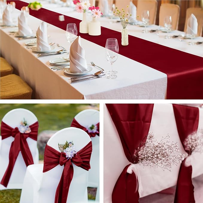 ANECO 4 Pack Satin Table Runner 12 x 108 Inch Long Bright Silk and Smooth - Image 6
