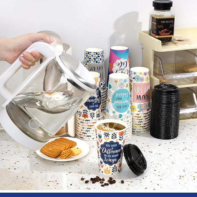 50 Pack 16 oz Disposable Coffee Cups - Image 4