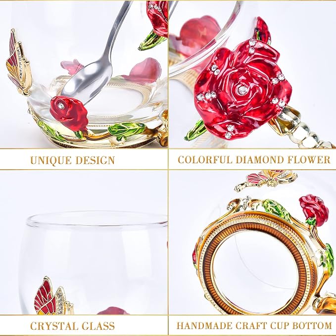 Tea Cup Glass Coffee Enamels Mug Gifts - Image 3
