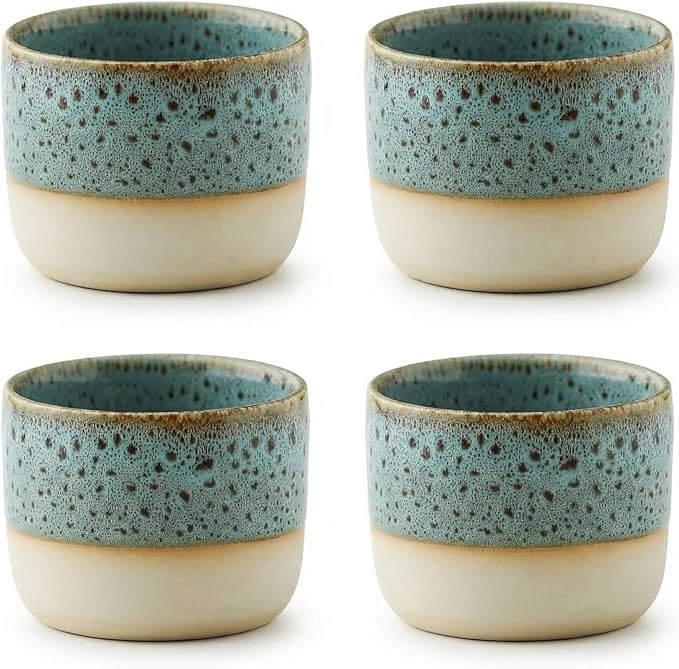Ceramic Espresso Cups 3oz Small Modern Coffee Cup Thick Walled, Handleless by chooguang