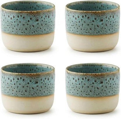 Ceramic Espresso Cups 3oz Small Modern Coffee Cup Thick Walled, Handleless by chooguang