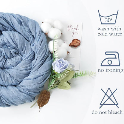 12 Pack Dusty Blue Cheesecloth Table Runner 35 x 120 Inch | Boho Gauze Cheese - Image 5