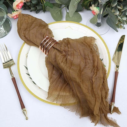 Efavormart 5 Pack 24"x19" Taupe Matte Gauze Cheesecloth Napkins, Neutral Soft by efavormart