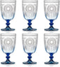 XUWAIDSGN Plastic Vintage Wine Glasses 13.5oz Reusable Embossed Goblet Glasses by XUWAIDSGN