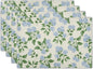 Hydrangea Placemats Set of 4 - Spring Summer Place Mats 12x18 Blue Floral Table Mats Flower Kitchen Mats for Party Dining Table