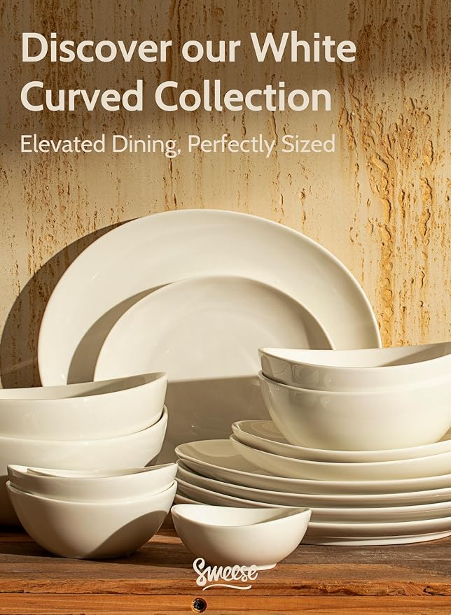 Sweese 28 oz Large White Porcelain Bowls - Image 8