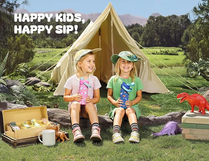 Kids Water Bottle for School: 2-in-1 Straw Spout Lid - Image 2
