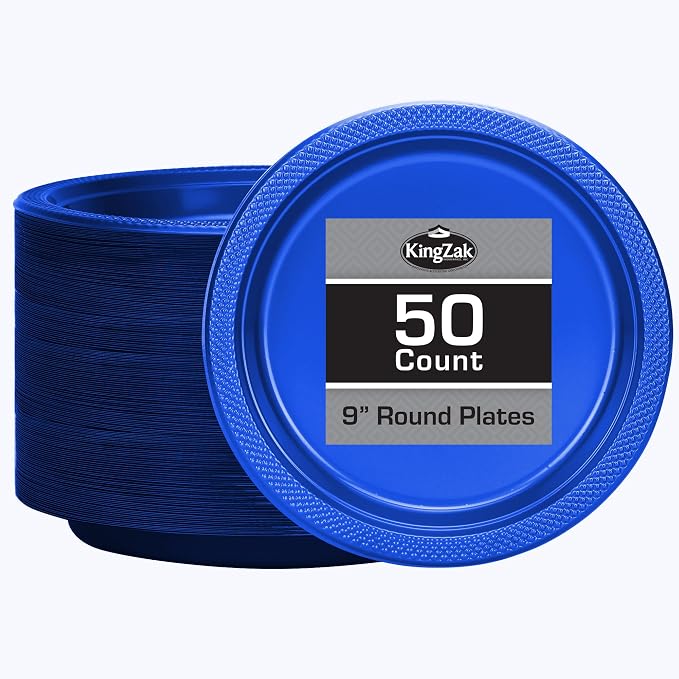 Blue Plastic Plates 9 Inch by HannaKSignature