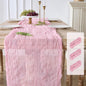 3 Pack Pink Cheesecloth Table Runners, 120 Inch 10Ft Blush Pink Gauze Table by YARGEZON