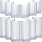 Zhehao 12 Pcs Ribbed Drinking Glasses Set 9 oz 12 oz Glass Cups Vintage by Zhehao