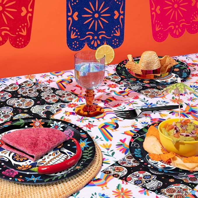96 Pieces Day of the Dead Tableware Set - Image 5