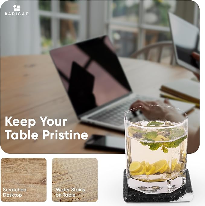 Radicaln Square Marble Coasters Set of 6 - Image 4