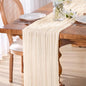 10 Pack Ivory Cheesecloth Gauze Table Runners, 35x120 Inch | Extra Wide Boho by GoodLuck