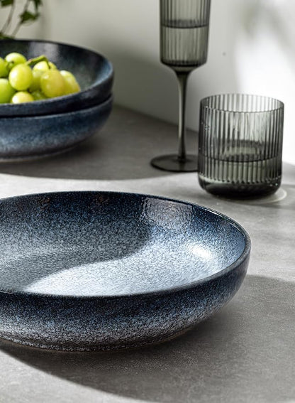 S&Q'S CERAMICS Large Serving Bowls Set of 4, 65 oz Wide Shallow Plates - Image 6