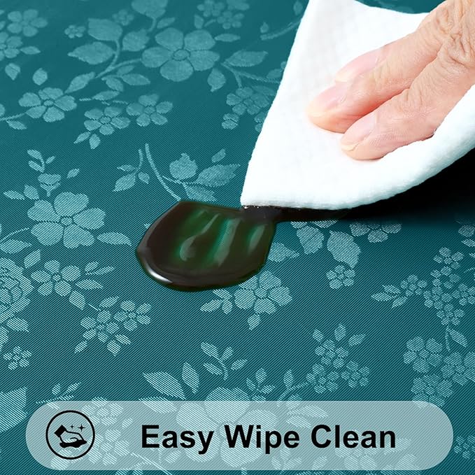 Smiry Rectangle Table Cloth, Waterproof Heavy Duty Vinyl Tablecloths, Wipeable Washable Table Cover for Kitchen and Dining Room (Emerald Green, 60" X 102")
