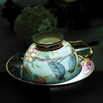 Bone China Cup& Saucer Set, 6.8oz- Birds& Trees - Image 8