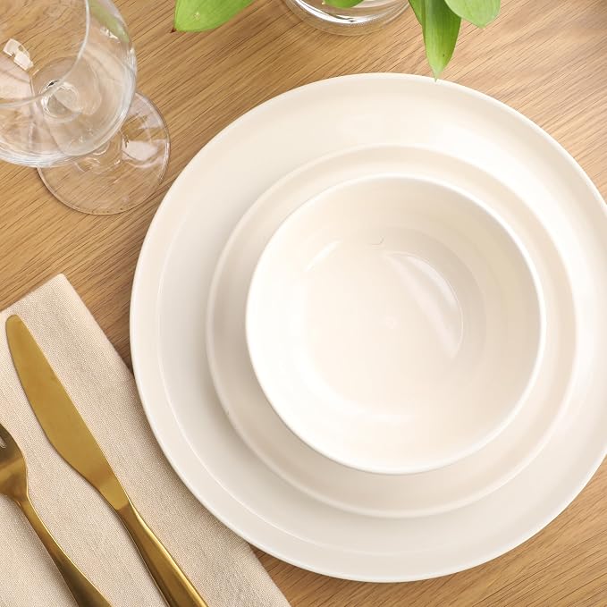 Gibson Home Serenity 16 Piece Modern Porcelain Dinnerware Set - Image 7