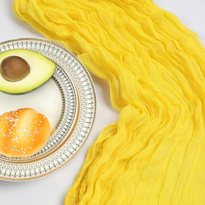 6 Pack 10Ft Lemon Yellow Cheesecloth Table Runner 23 x 120 Inch | Gauze Rustic - Image 5