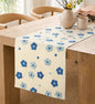 Embroidered Canvas 13"x 72" Narrow Table Runner, Speedwell | Exquisite by MuseHaus