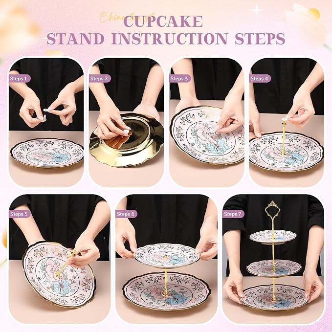 21 Pcs Ceramic Teapot Set Vintage Porcelain Tea Cups - Image 5