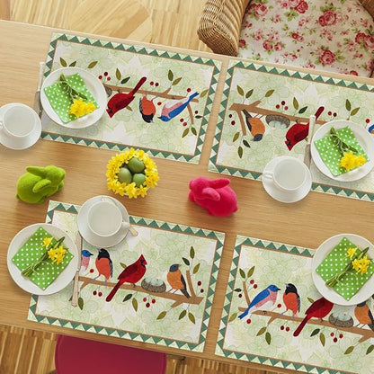 Seliem Spring Birds Tree Branches Placemats Set of 4 | Cardinal Bluebird - Image 7