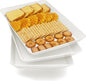 Serving Tray Platter, 3 Pcs Food Tray for Veggie Fruit Snack Dessert Cookie Cheese, Food Trays for Party Supplies Display, Plastic Platters for Serving Food, Large White Trays, BPA Free