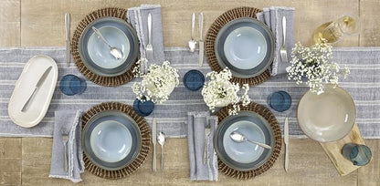 Oneida 897199 Organic Shades 12-Piece Dinnerware Set, Slate Blue - Image 12