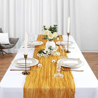 6 Pack Gold Cheesecloth Table Runner 10Ft Gauze Cheese Cloth Table Runner - Image 3