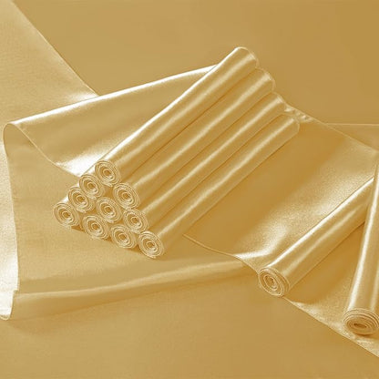 Manyshofu Yellow Gold Satin Table Runner 12x108 - Image 7