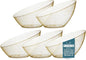 Posh Setting Gold Plastic Serving Bowls - Angled, Disposable for Chips, Candy, Salad, Fruit - Wedding Party Table - Gold Glitter, 20 OZ, 5 Pack