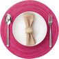 Round Placemats Set of 12 Woven Placemats Washable Braided Table Mats for Dining Table Heat Resistant Non-Slip Circle Place Mats(Pink)