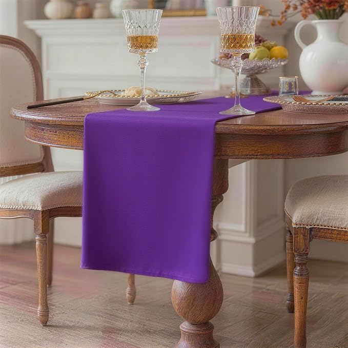 Purple Table Runner, Waterproof Washable Runners 72 Inches Long | Reusable - Image 2