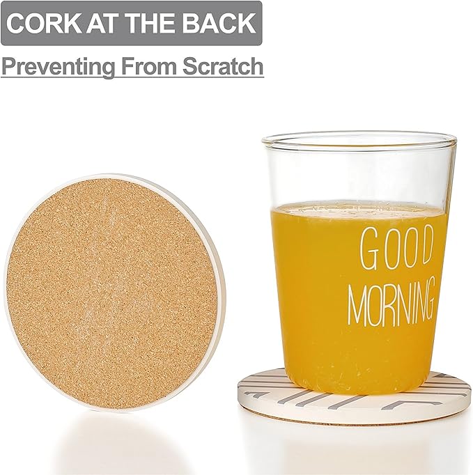 LIFVER Coasters for Drinks, Absorbent Coaster Set of 6 - Image 3