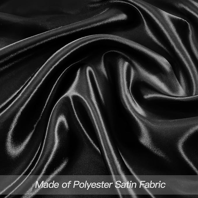 P Pothuiny 50 Pcs Black Satin Napkins 17 x 17 Inch, Satin Cloth Napkins | - Image 4