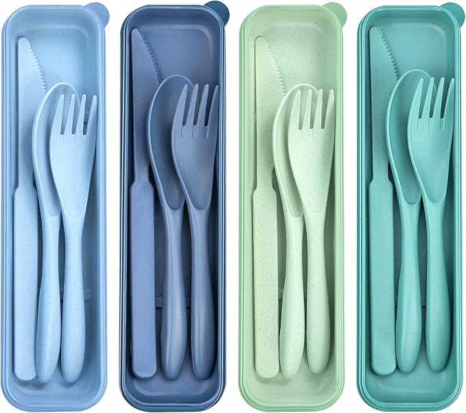 4 Sets Reusable Utensils Set by TROUSKAIG