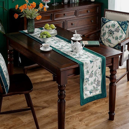 Patdrea Designer French Floral Velvet Table Runner, Decorative Runner - Image 7