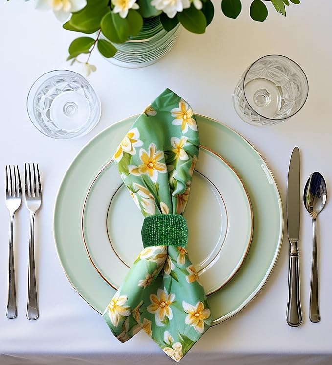 COTTON CRAFT Glitz Handmade Beaded Napkin Rings - Image 5