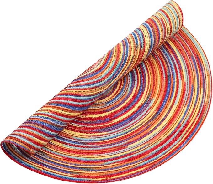 SHACOS Round Braided Placemats Set of 6 Table Mats Colorful Place Mats - Image 2